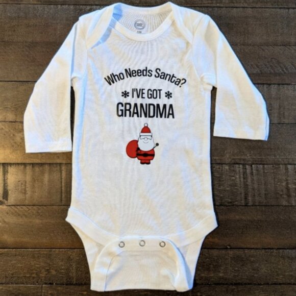 CCByMarie Other - Handmade 'Who Needs Santa I've Got Nana' Cute Baby Boy Girl LS One Piece NB-18M